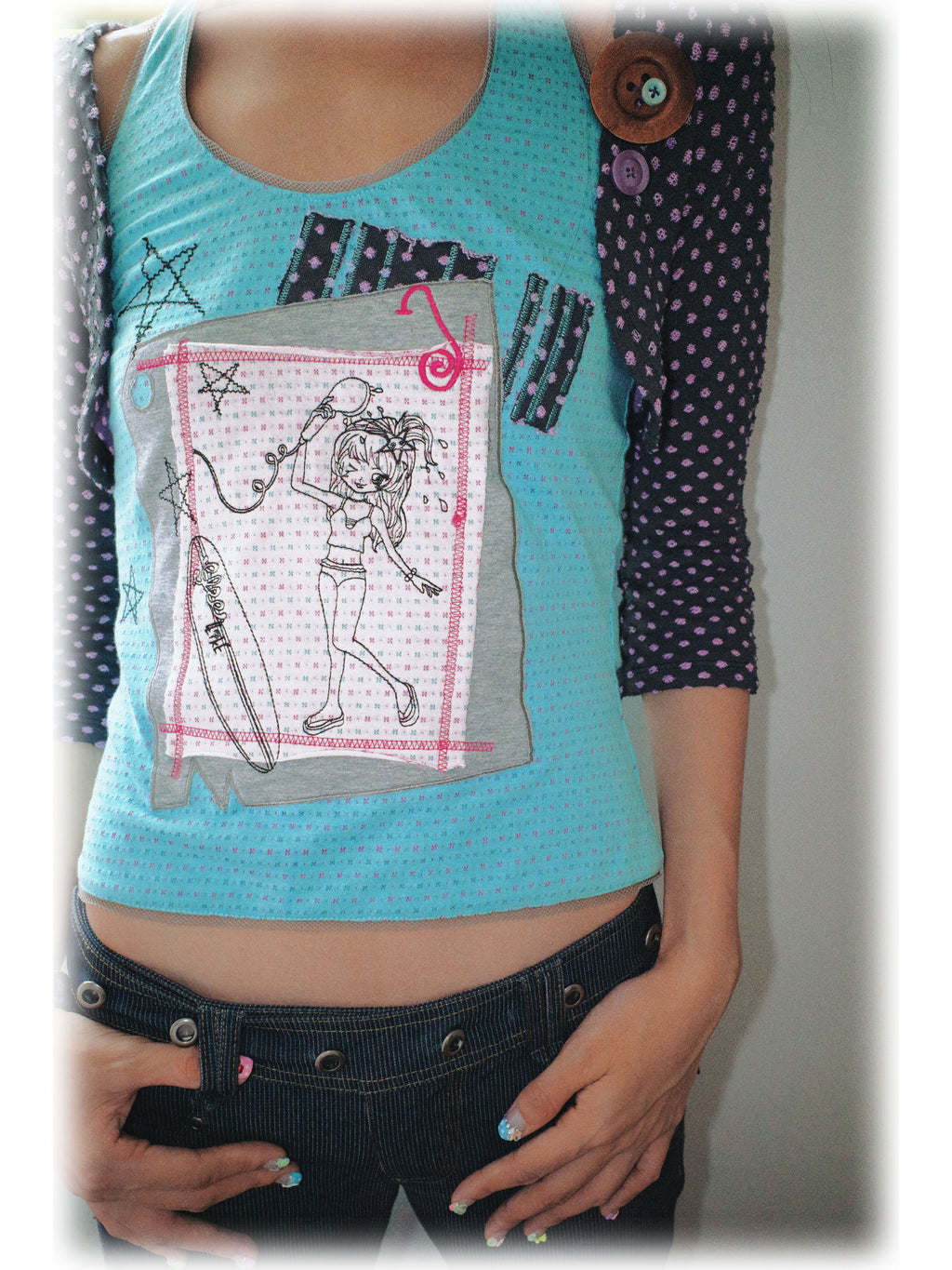 SassyLove 25SS "Bathing Beauty Diary" Embroidered Halter Neck Top