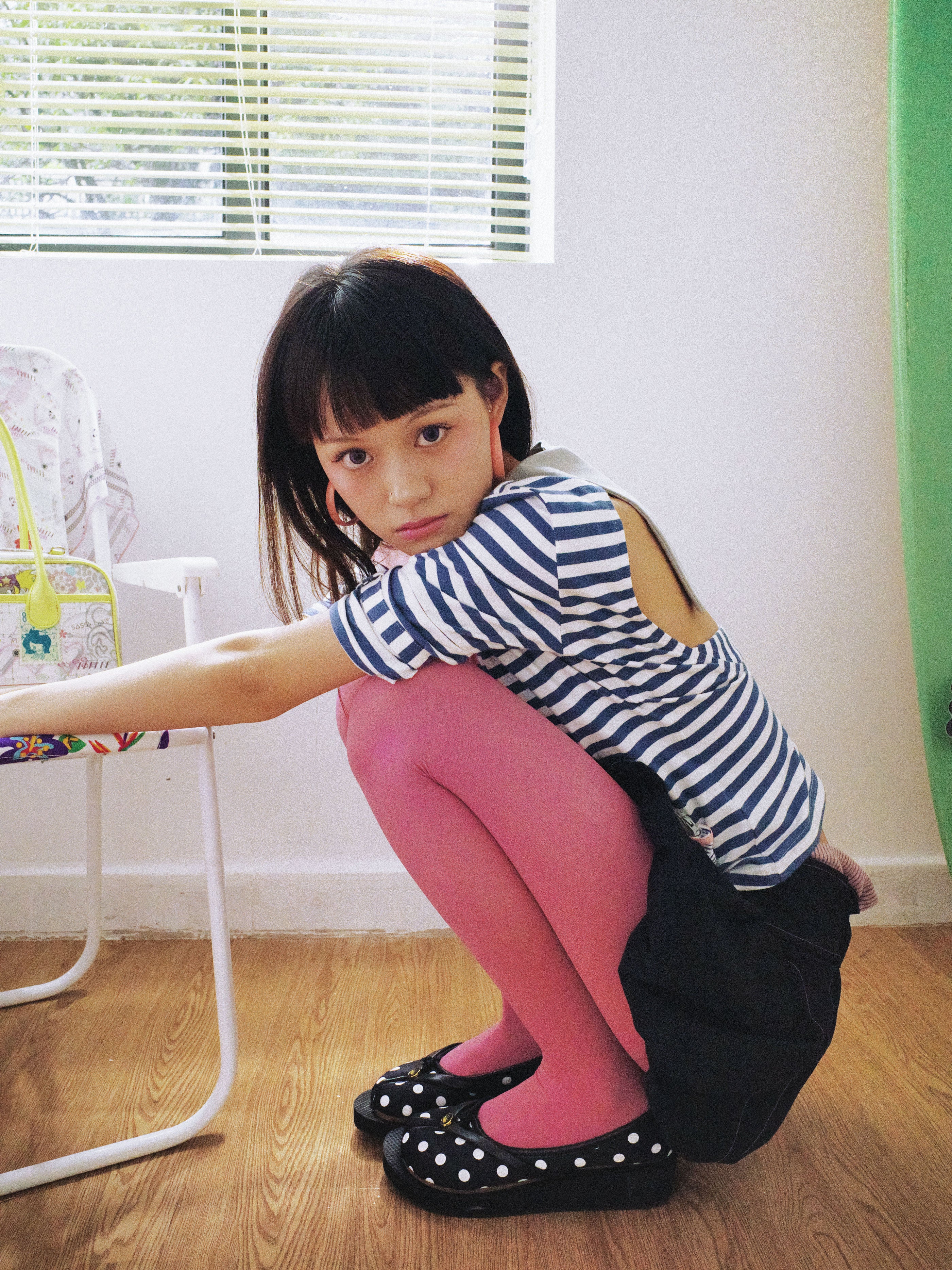 SassyLove 25SS Navy Topstitched Flouncy Bloomer Short Skirt