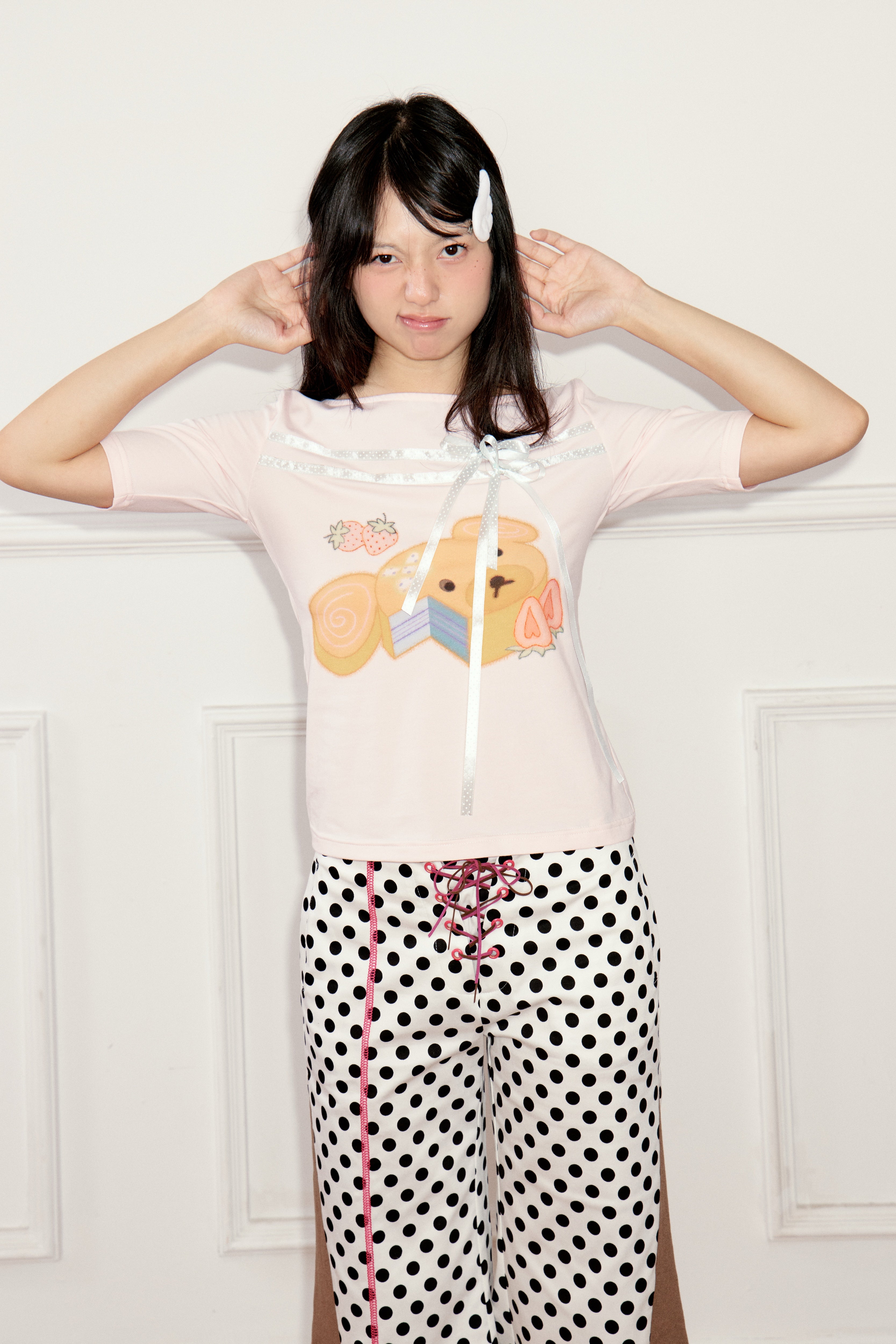 Ageha 25ss Bear Print Short-Sleeve Tee