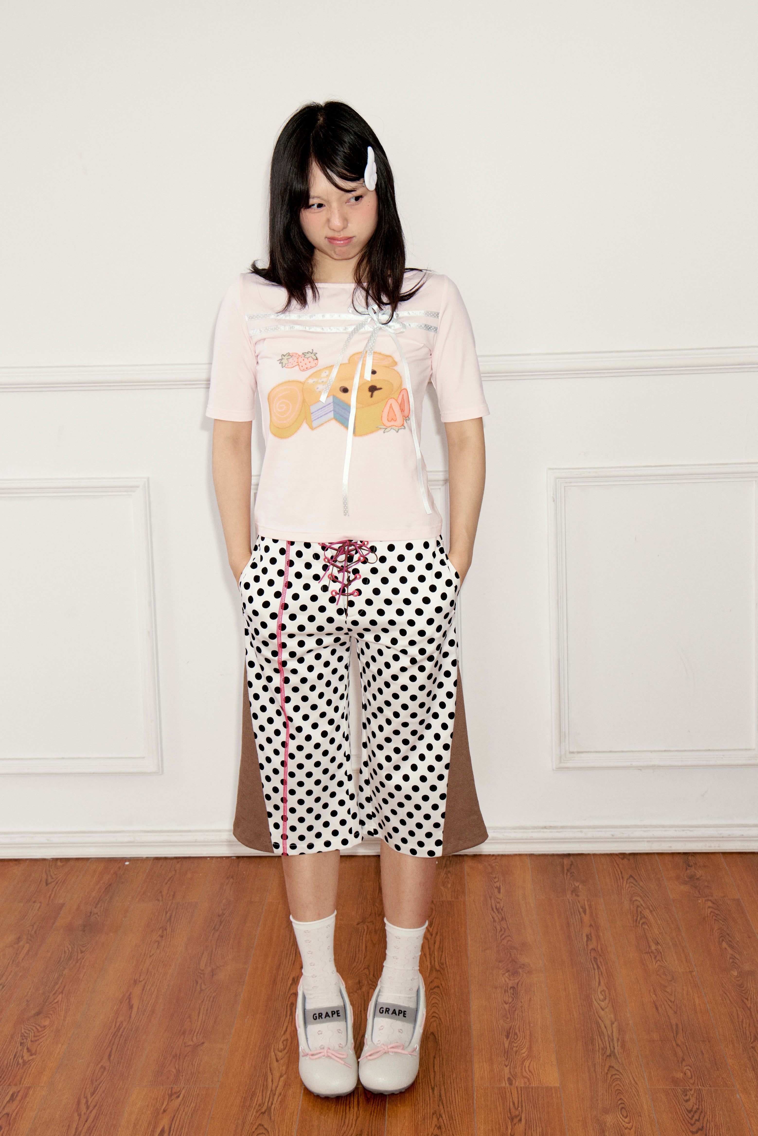 Ageha 25ss Bear Print Short-Sleeve Tee