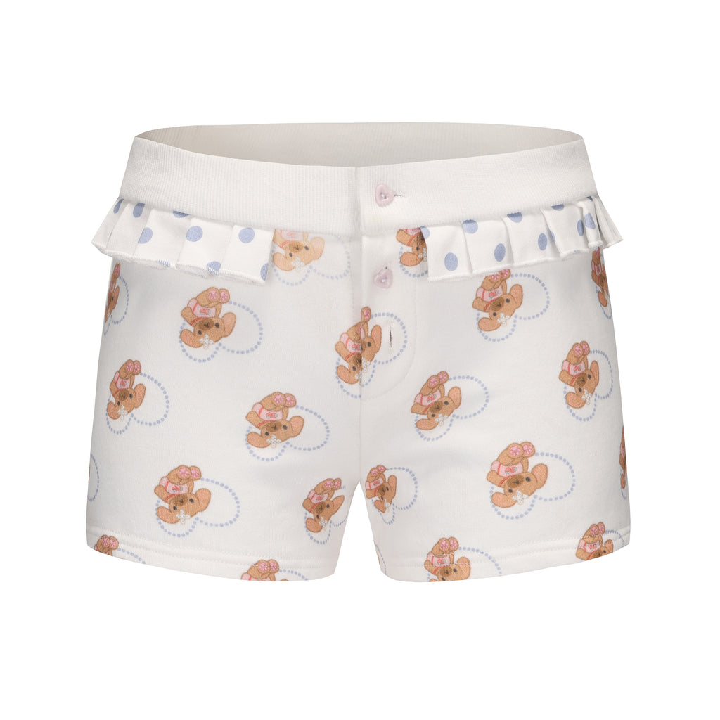 Ageha 25ss Teddy Dessert Set - Pleated Shorts