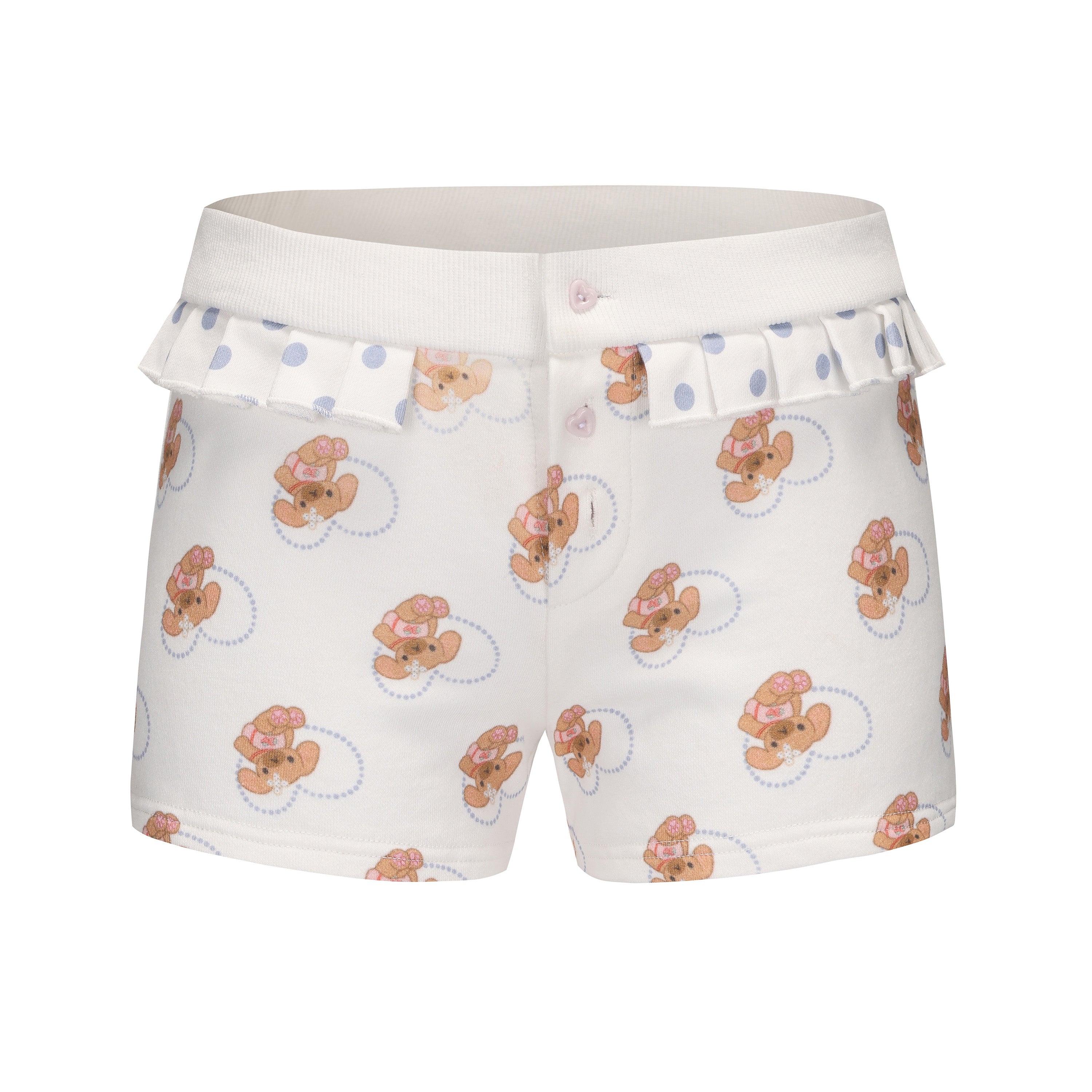 Ageha 25ss Teddy Dessert Set - Pleated Shorts