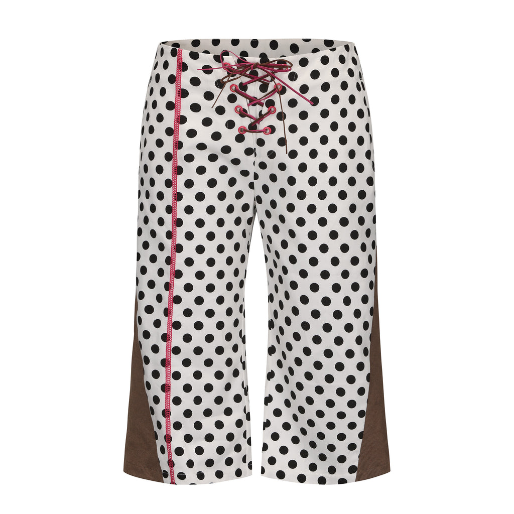 Ageha 25ss Polka Dot Paneled Low-Rise Capris