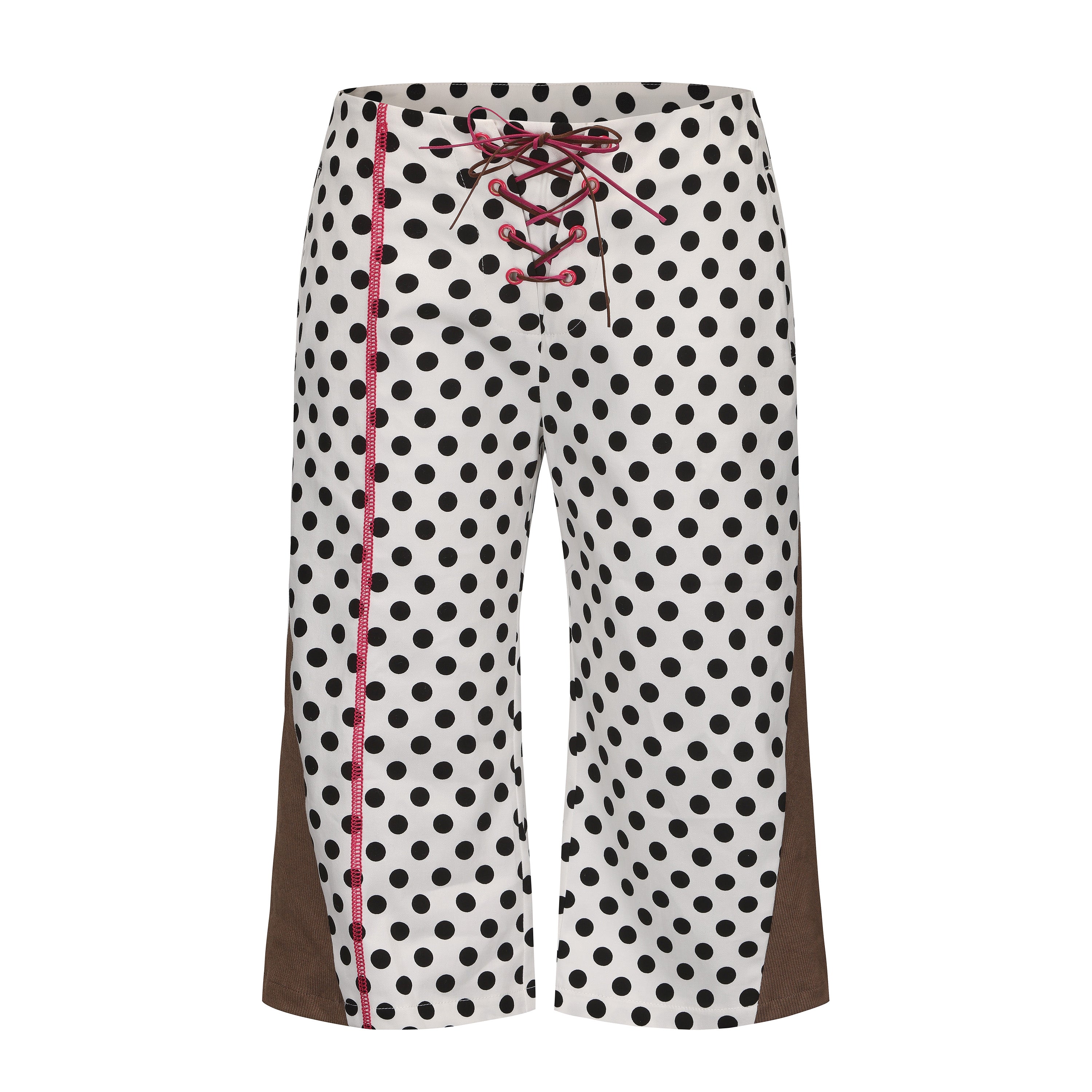 Ageha 25ss Polka Dot Paneled Low-Rise Capris