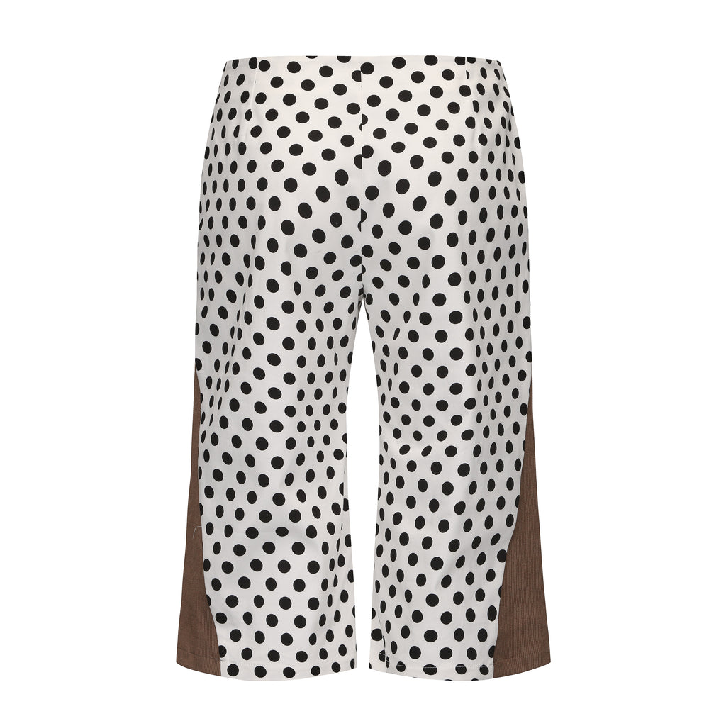 Ageha 25ss Polka Dot Paneled Low-Rise Capris