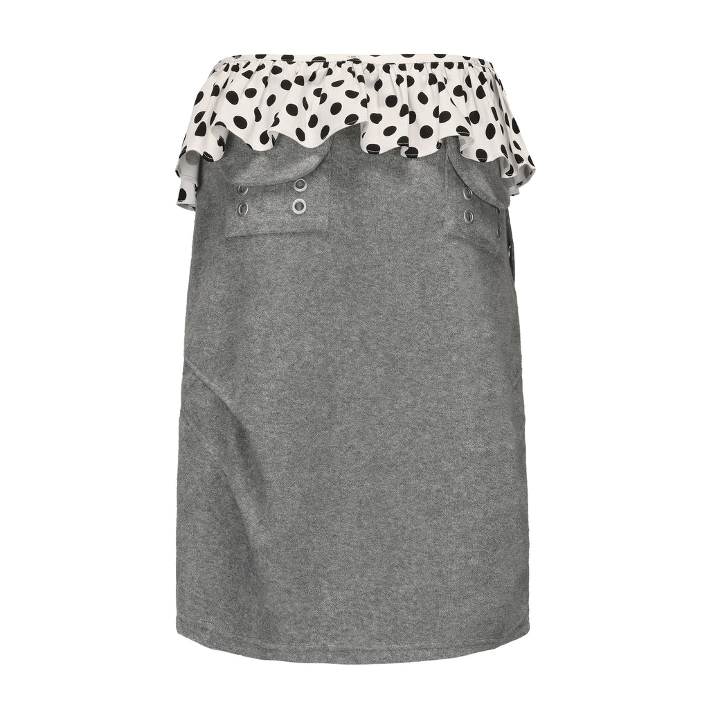 Ageha 25ss Detachable Lace Trim Terry Skirt