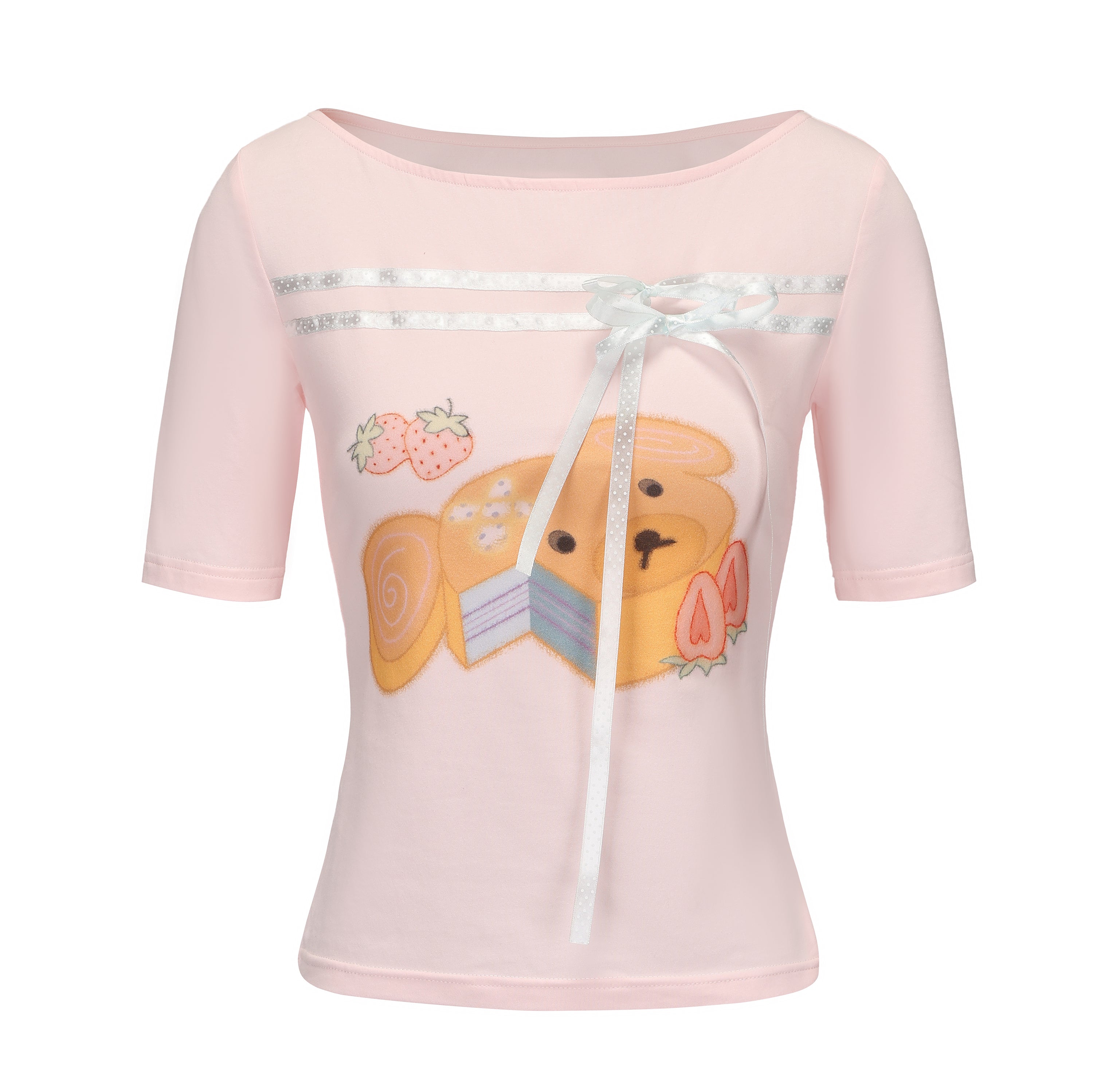 Ageha 25ss Bear Print Short-Sleeve Tee