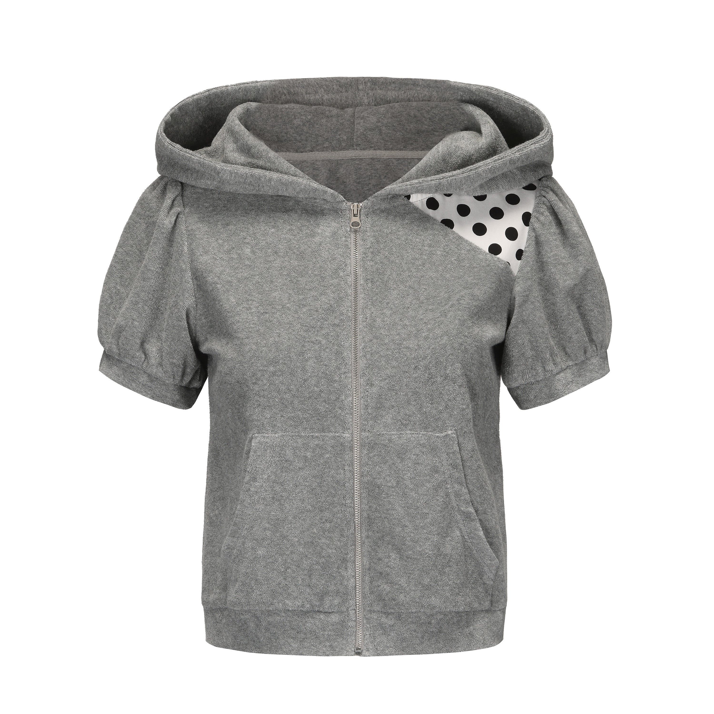 Ageha 25ss Terry Hooded Short-Sleeve Jacket