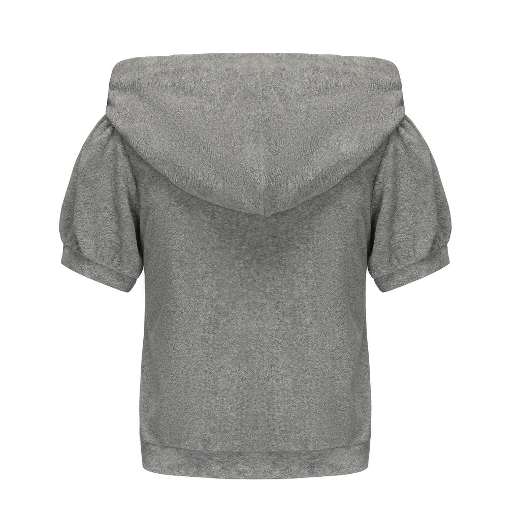 Ageha 25ss Terry Hooded Short-Sleeve Jacket