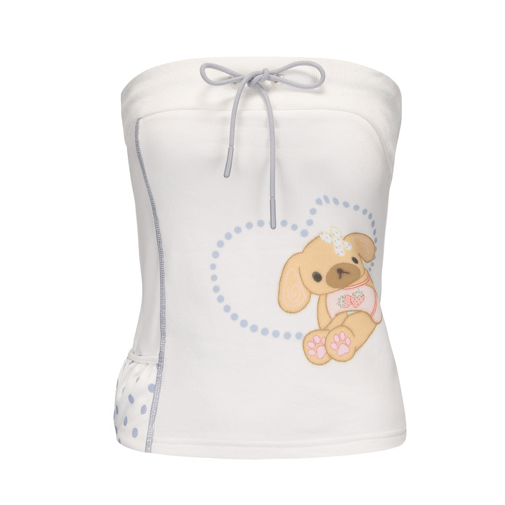 Ageha 25ss Teddy Dessert Set - Fitted Bustier Top