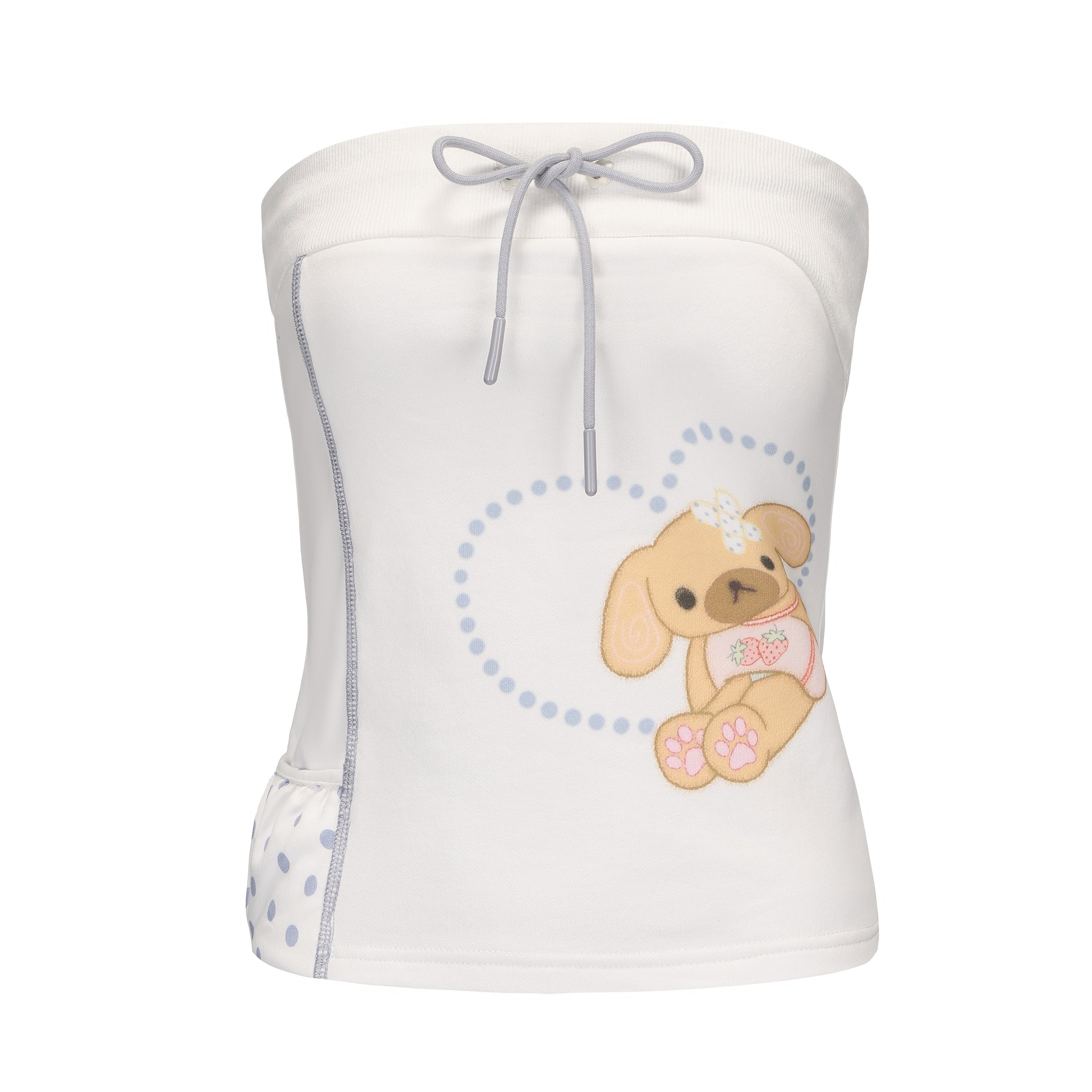 Ageha 25ss Teddy Dessert Set - Fitted Bustier Top