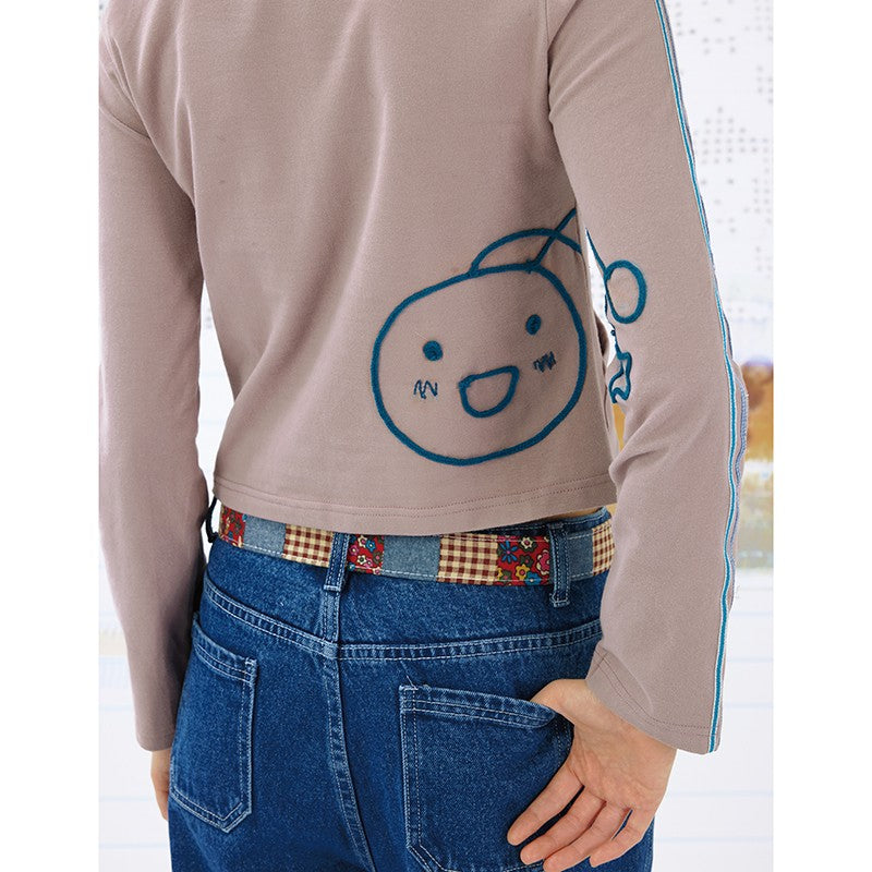 Leele Music Note Foam Print Graphic T-shirt