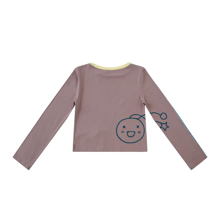 Leele Music Note Foam Print Graphic T-shirt