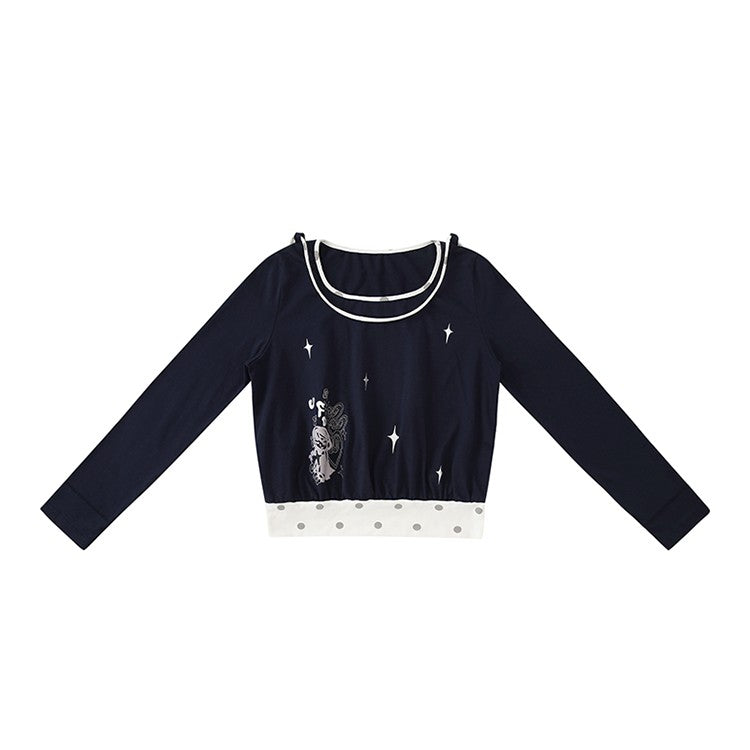 Leele Stars & Blush Girl Graphic Long Sleeve T-shirt