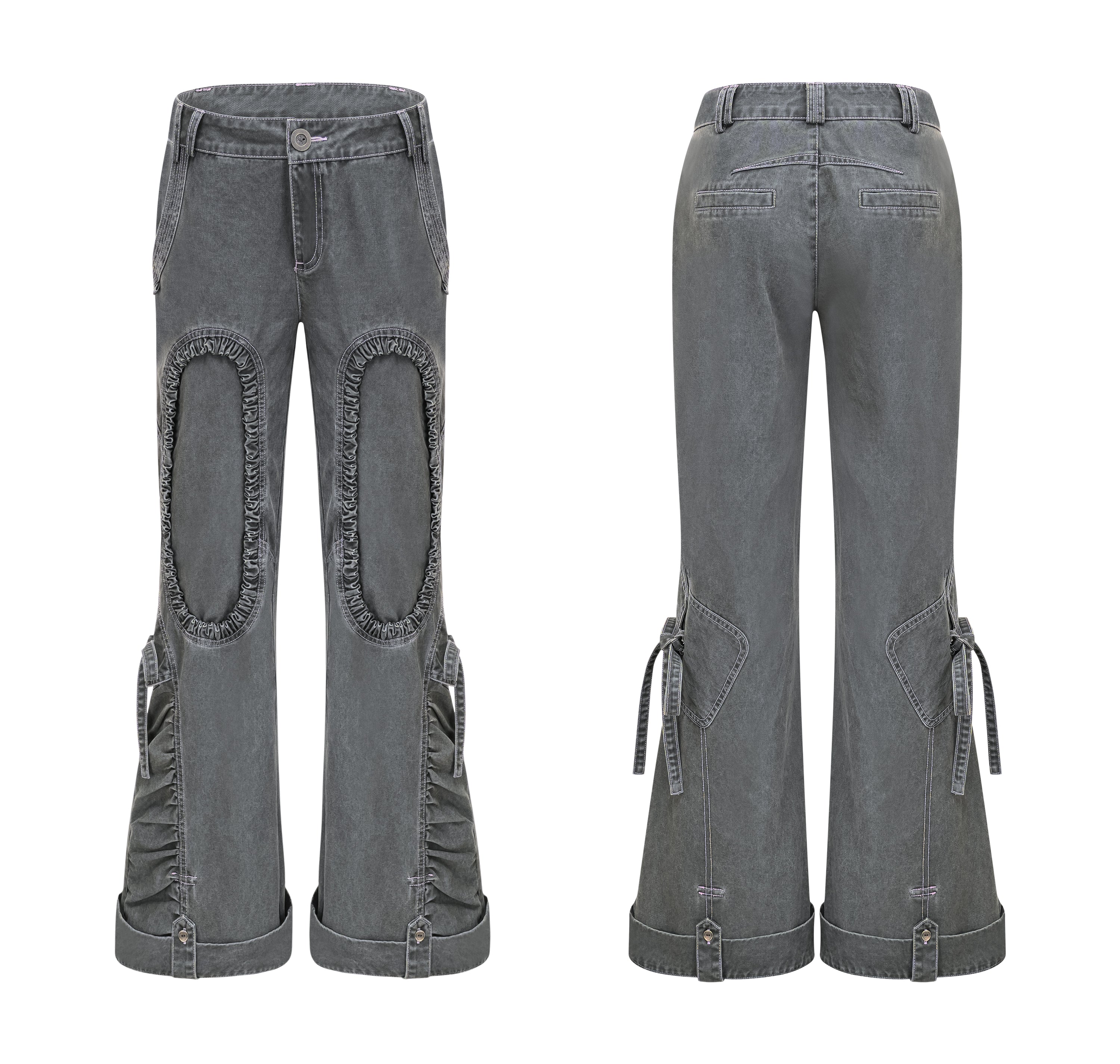SassyLove Lavender Gray Wide-Leg Pants