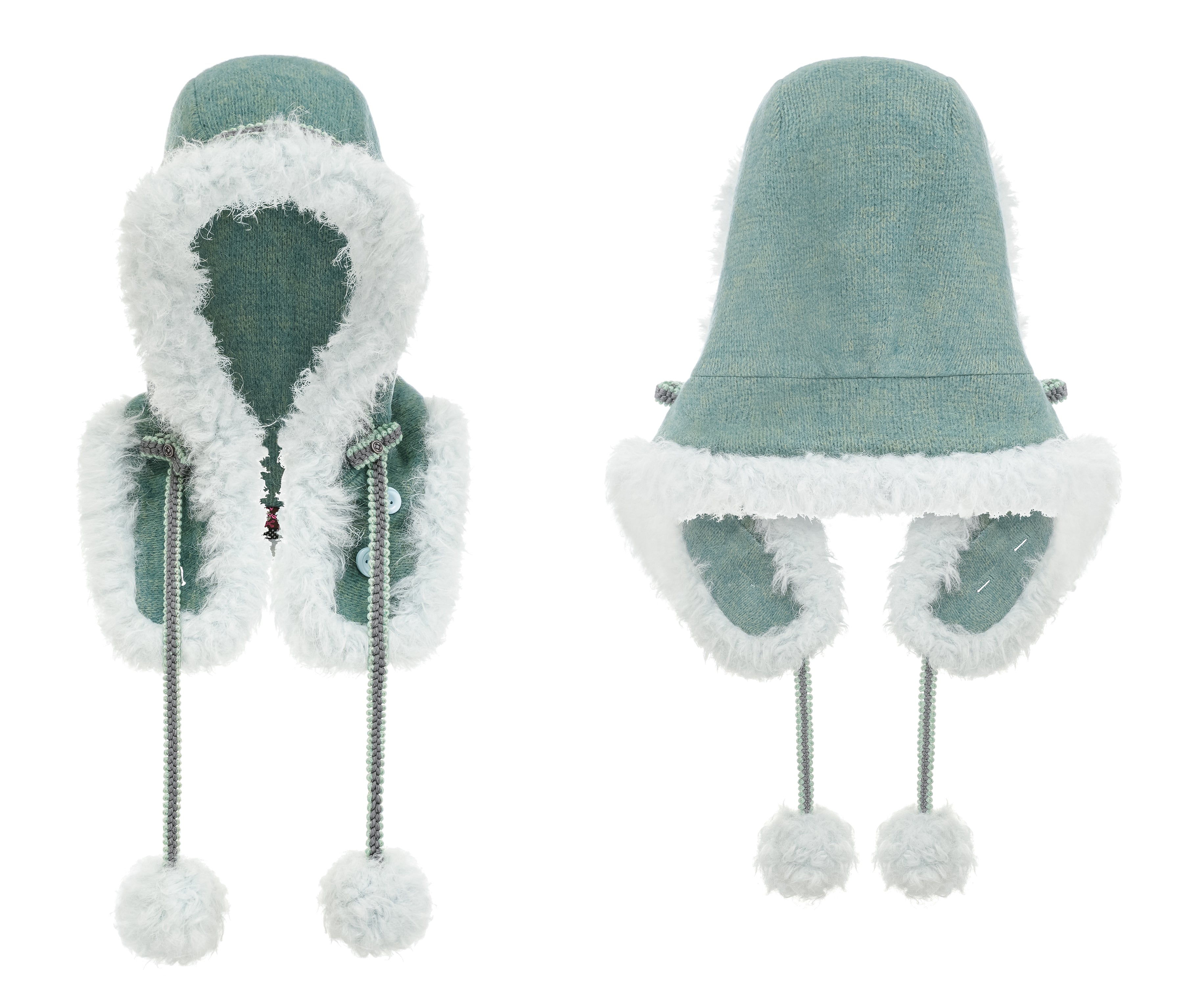 SassyLove Knit Pom-Pom Earflap & Scarf