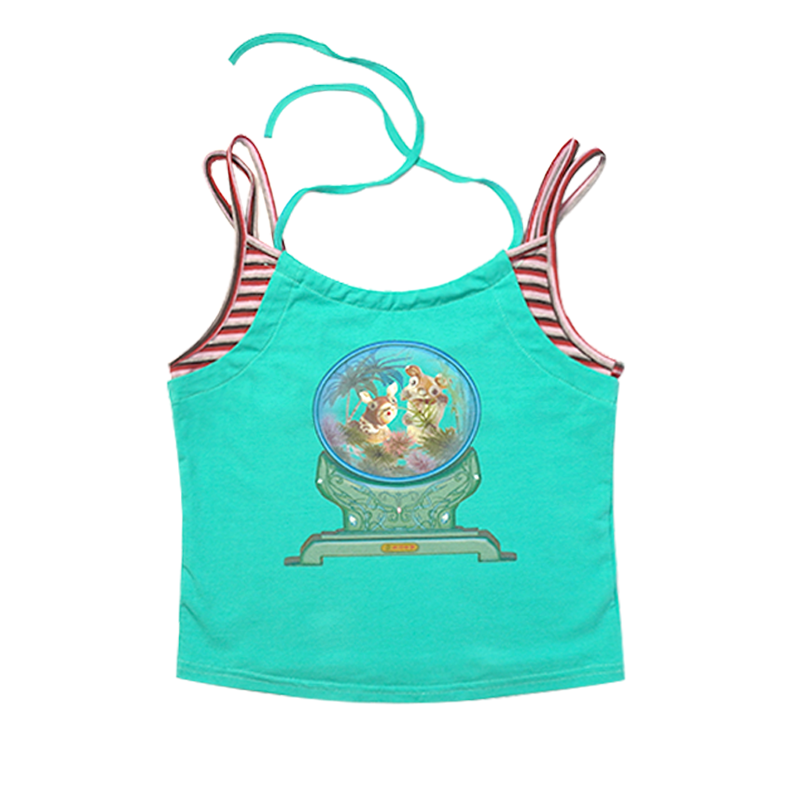 Lounge Halter Tie-Front Playful Slip Top